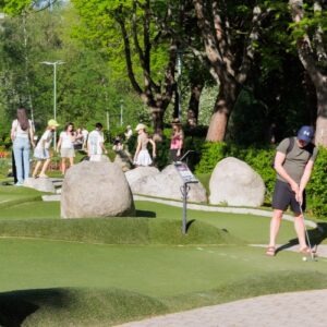 Spelare på äventyrsgolfen